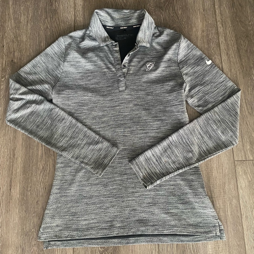GRAY NIKE GOLF SHIRT, GREENBRIAR LOGO
